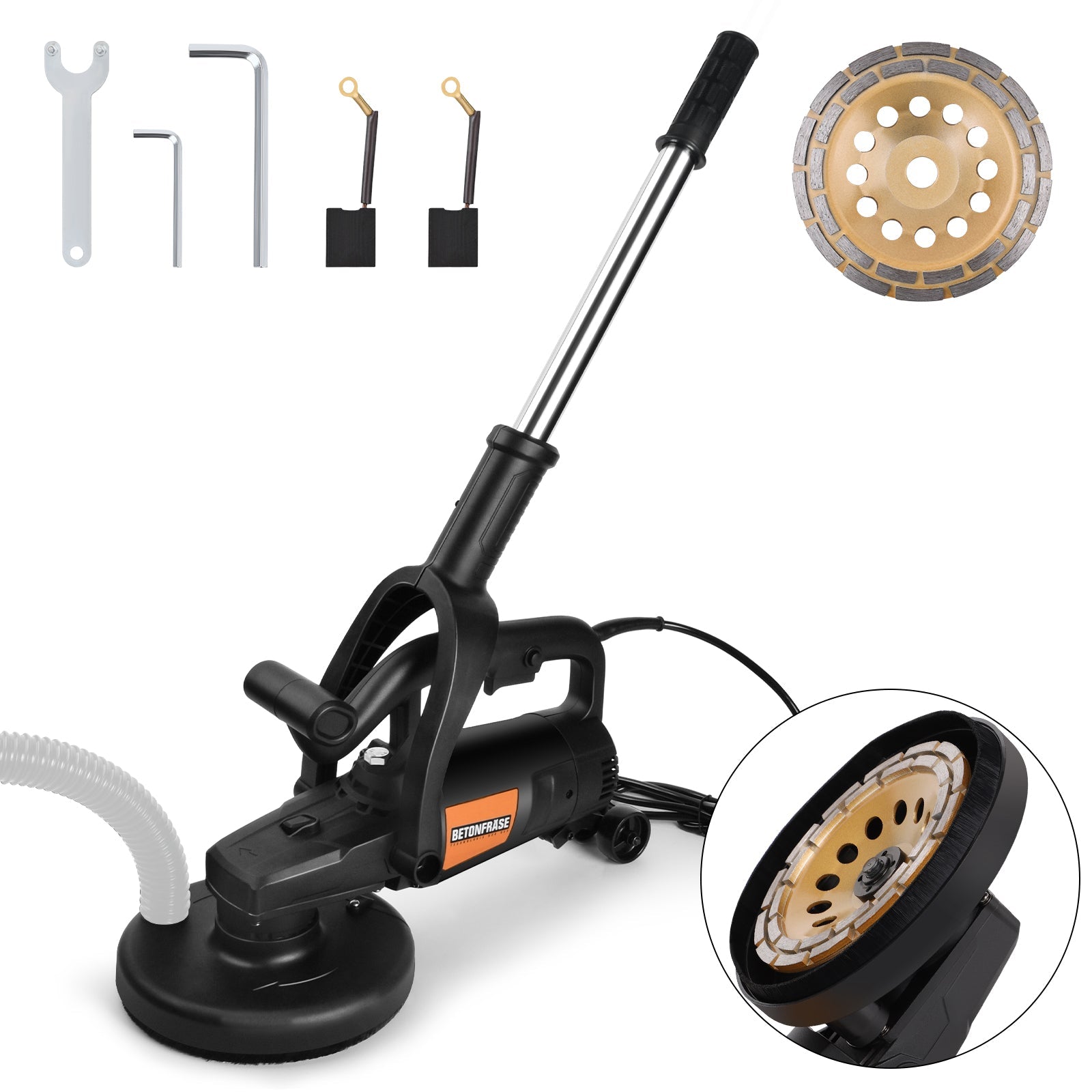 3800W Concrete Grinder – Heavy - Duty Multifunctional Polisher with Adjustable Speed for Concrete & Stone Surfaces
