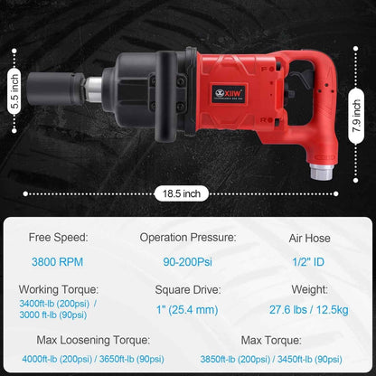XIIW PT-1580S Pneumatic Impact Wrench - Ultra-Light High Torque Tool