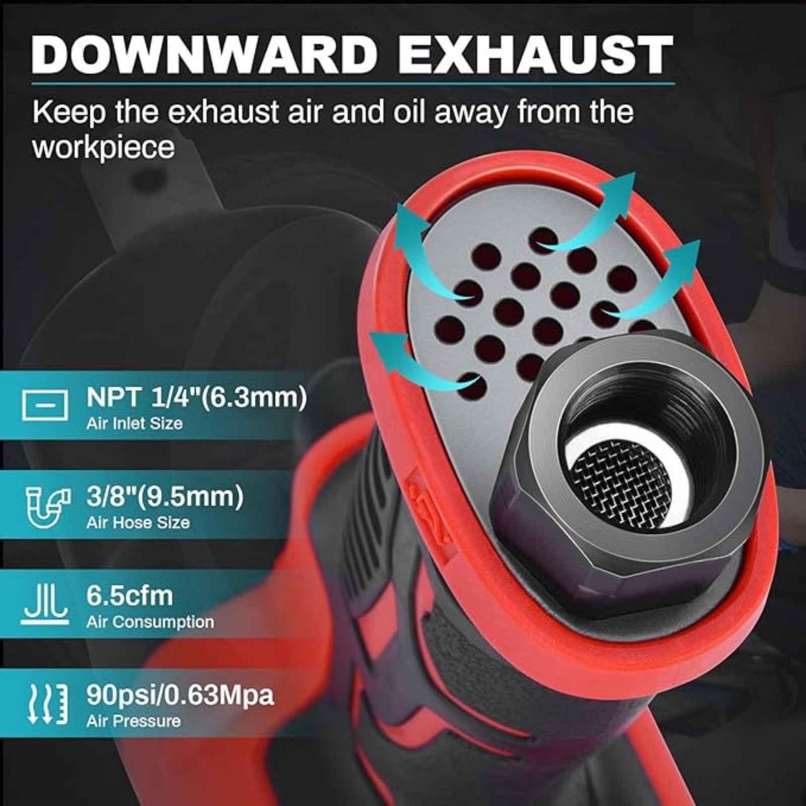 XIIW 3/4 Inch Air Impact Wrench - Professional Grade with 1950 ft-lb Torque