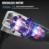 Cordless Metal Nibbler with Dual 18V 2.5Ah Batteries – 2200 SPM Brushless Motor, 360° Adjustable Cutting Head, Precise Sheet Metal Cutter