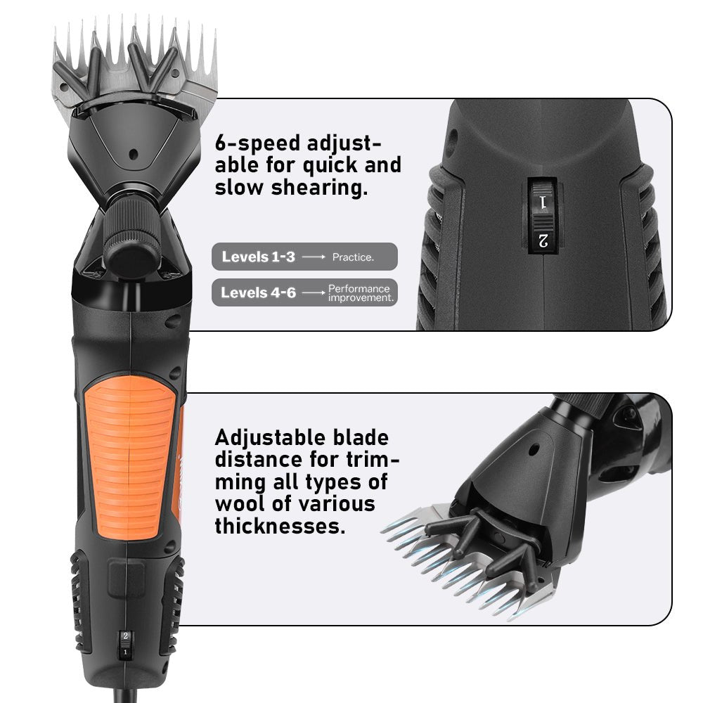 Effortlessly Shear Thick Wool and Pet Coats with Our 550W Electric Sheep Shears