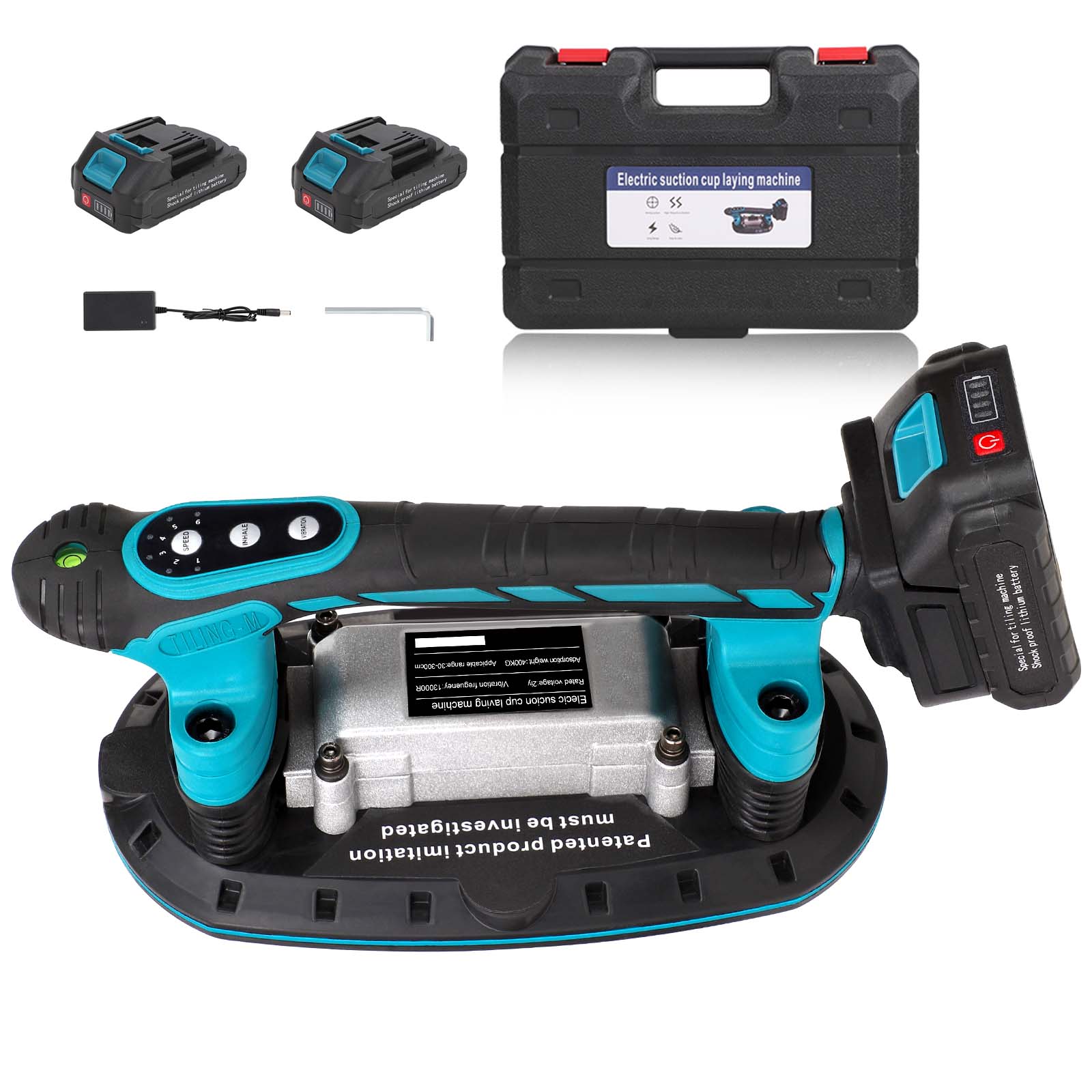 Electric Tile Vibrator 250 kg with Battery and Suction Cup – 6 - Level Vibration