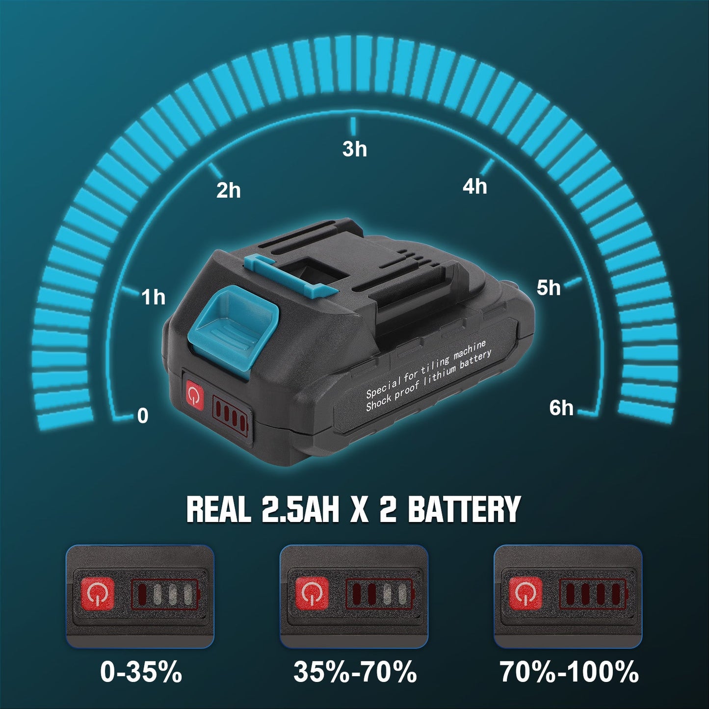 Electric Tile Vibrator 250 kg with Battery and Suction Cup – 6 - Level Vibration