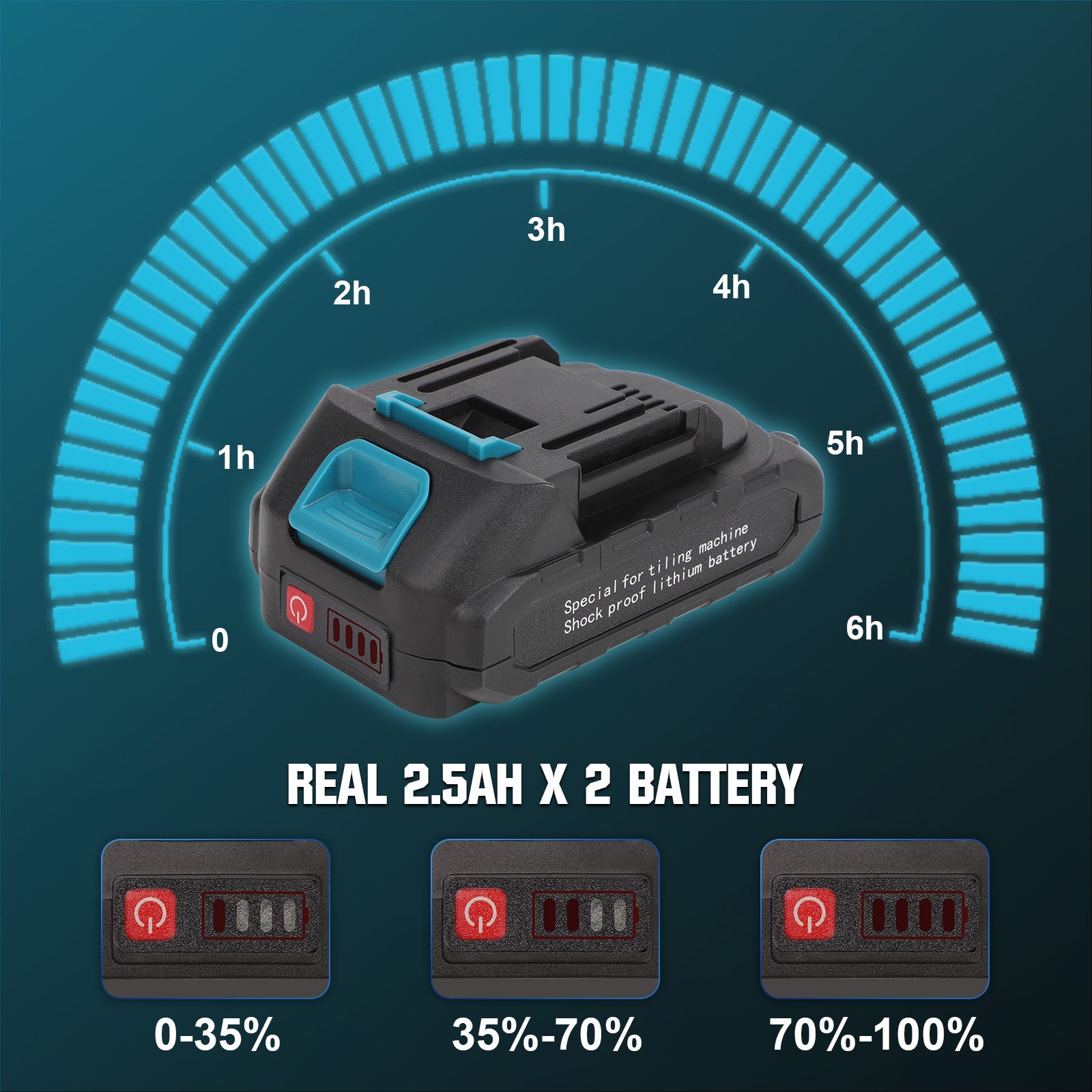 Electric Tile Vibrator 250 kg with Battery and Suction Cup – 6 - Level Vibration