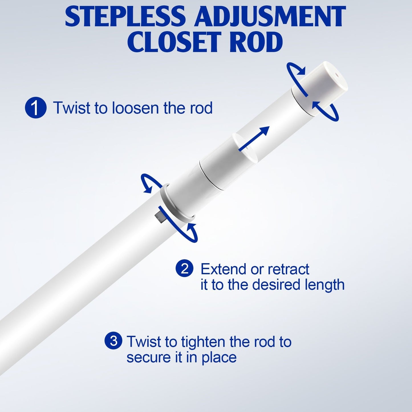 Heavy - Duty Adjustable Telescoping Closet Rod – Extendable 28" to 48", Easy Install, Steel Closet Organizer Rod for Home Storage