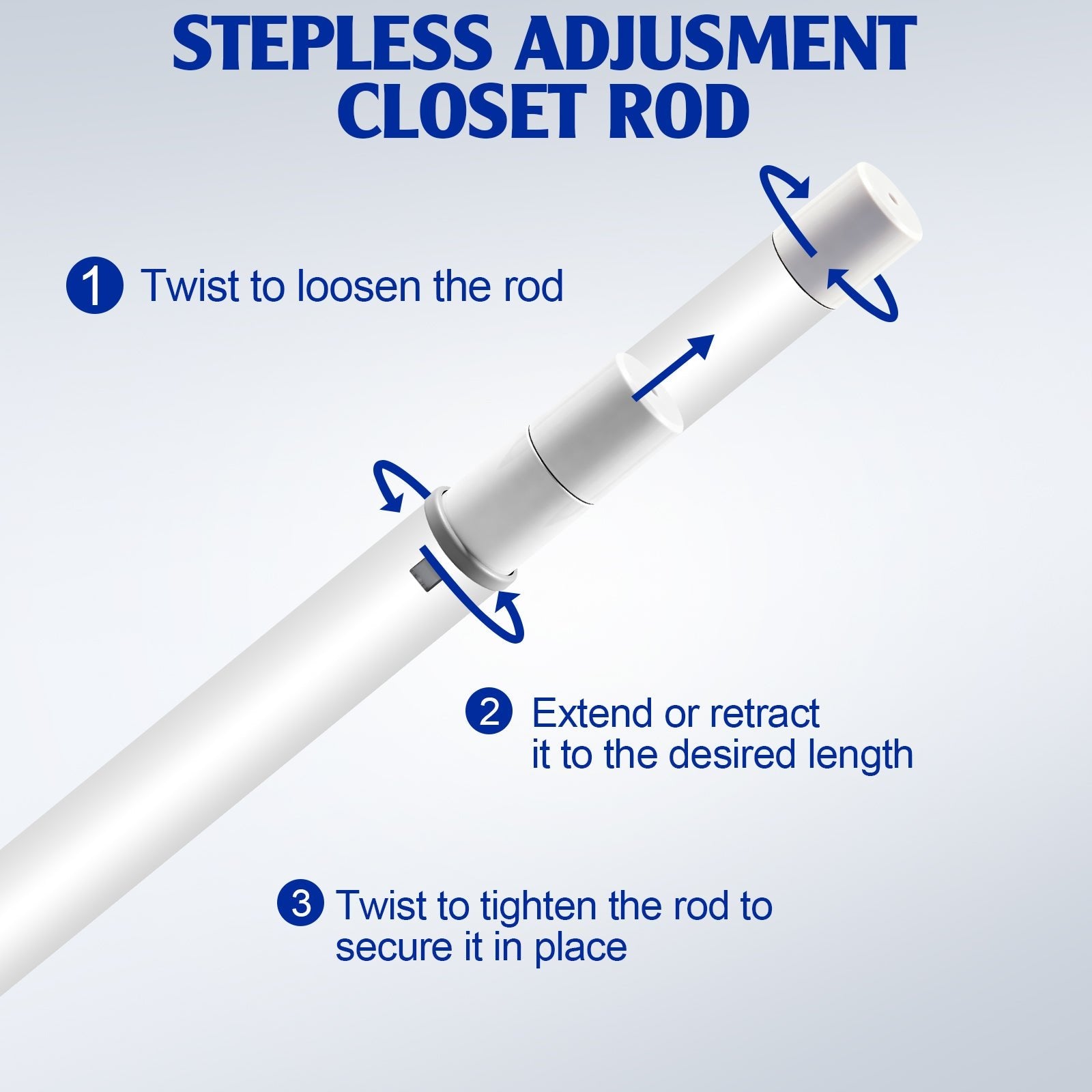 Heavy - Duty Adjustable Telescoping Closet Rod – Extendable 28" to 48", Easy Install, Steel Closet Organizer Rod for Home Storage