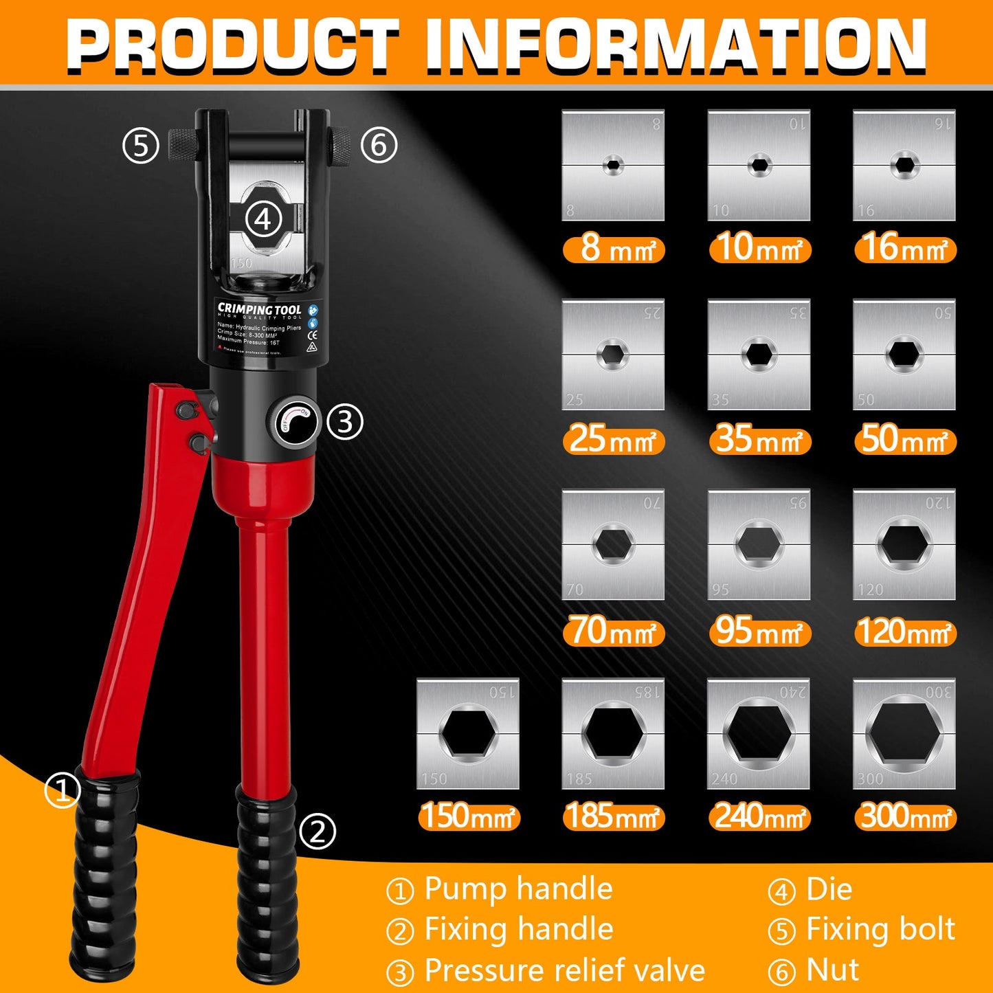 Powerful Hydraulic Wire Crimping Tool for Precise and Efficient Cable Connections
