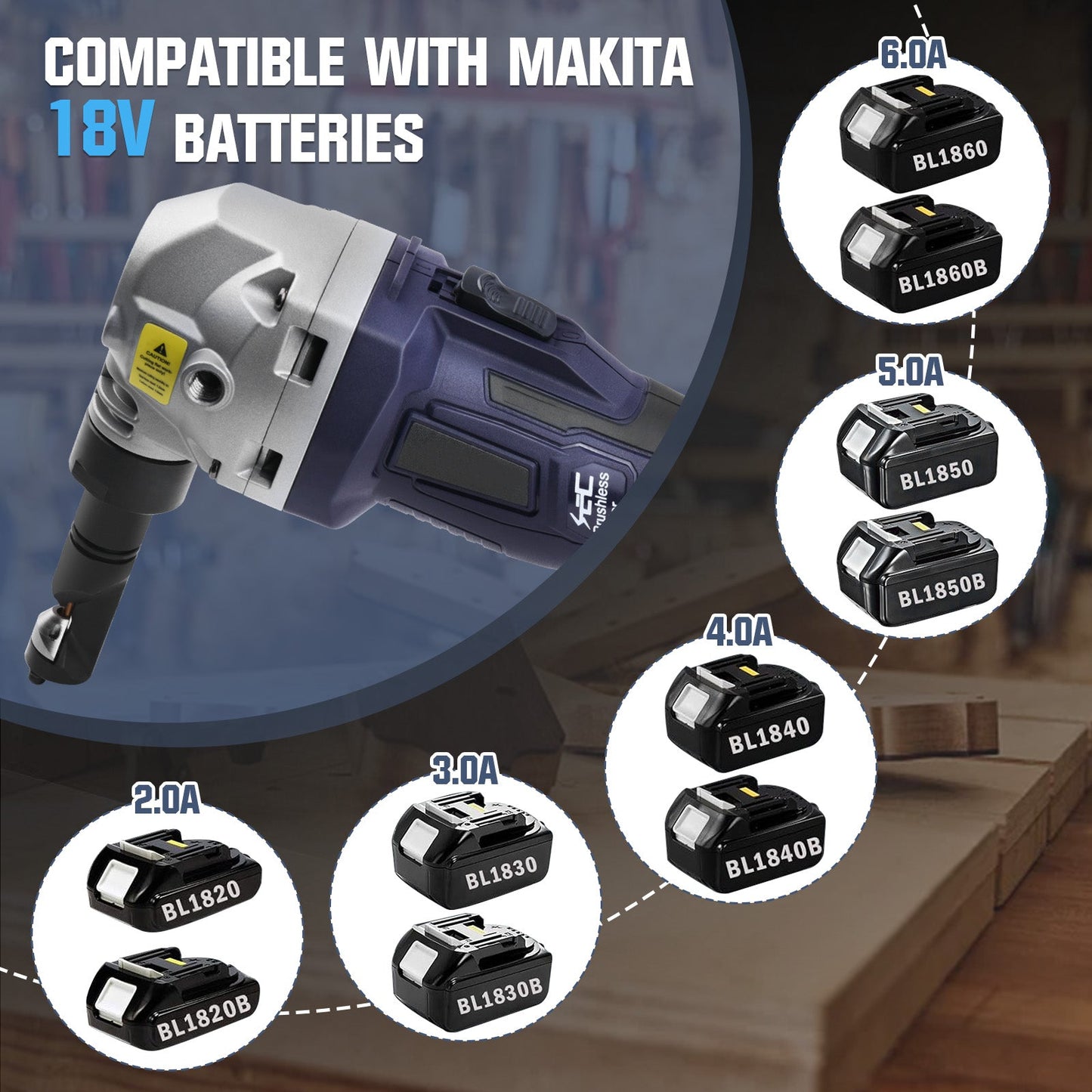 Precision 360° Rotating Metal Nibbler with Powerful 800W Brushless Motor