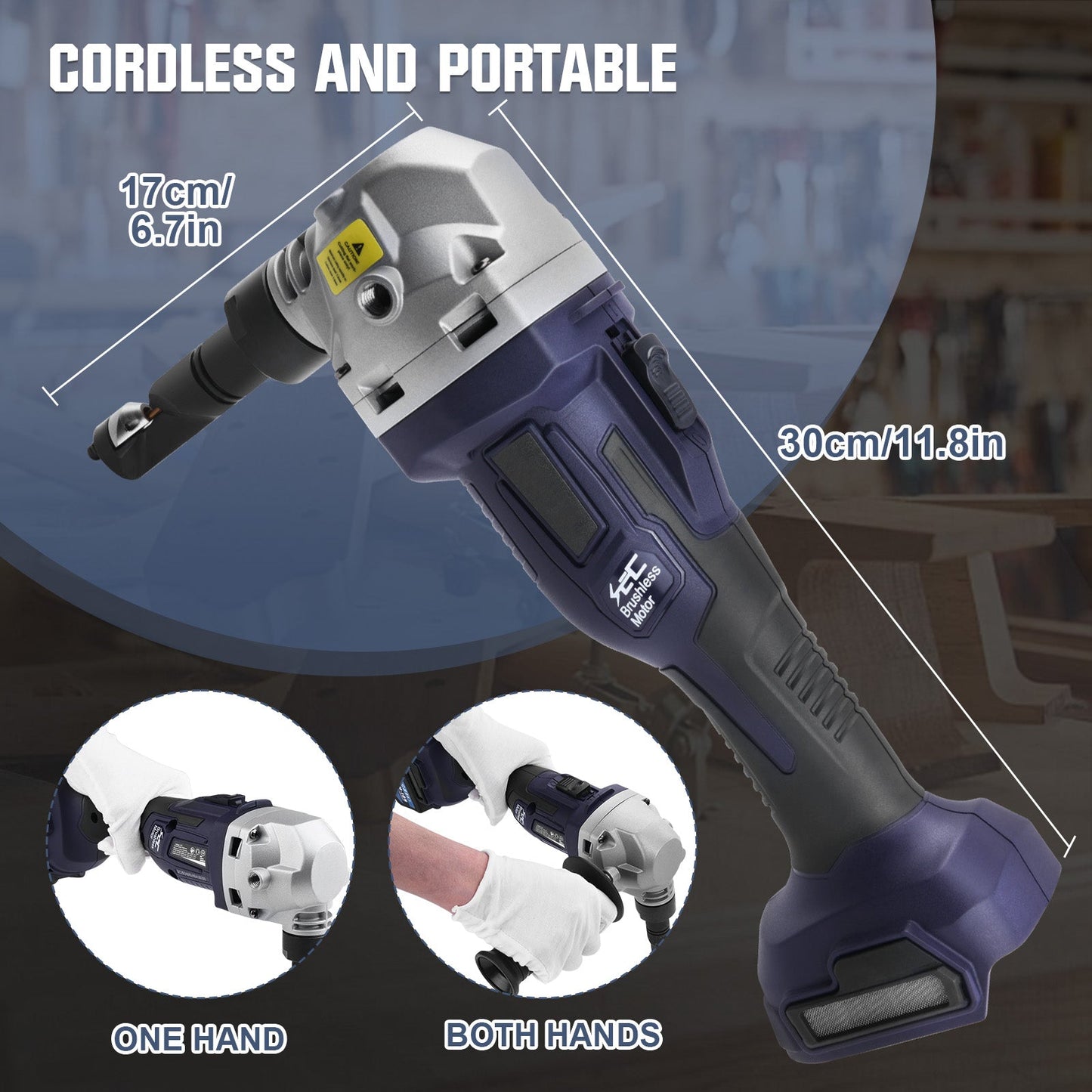 Precision 360° Rotating Metal Nibbler with Powerful 800W Brushless Motor