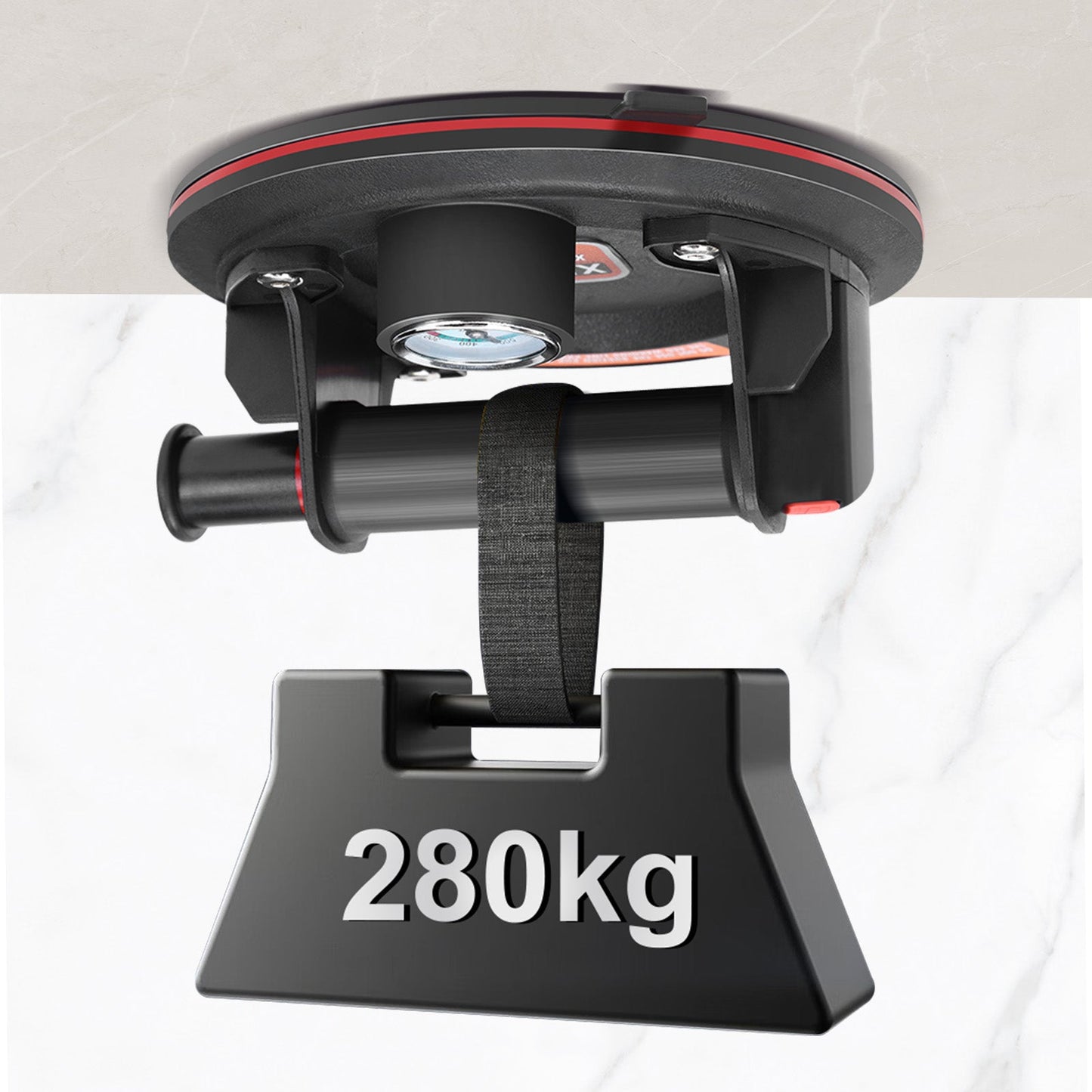 XIIW® Portable Suction Lifter with Vacuum Indicator – 8" Suction Cup, 280kg Load Capacity, Manual Pump