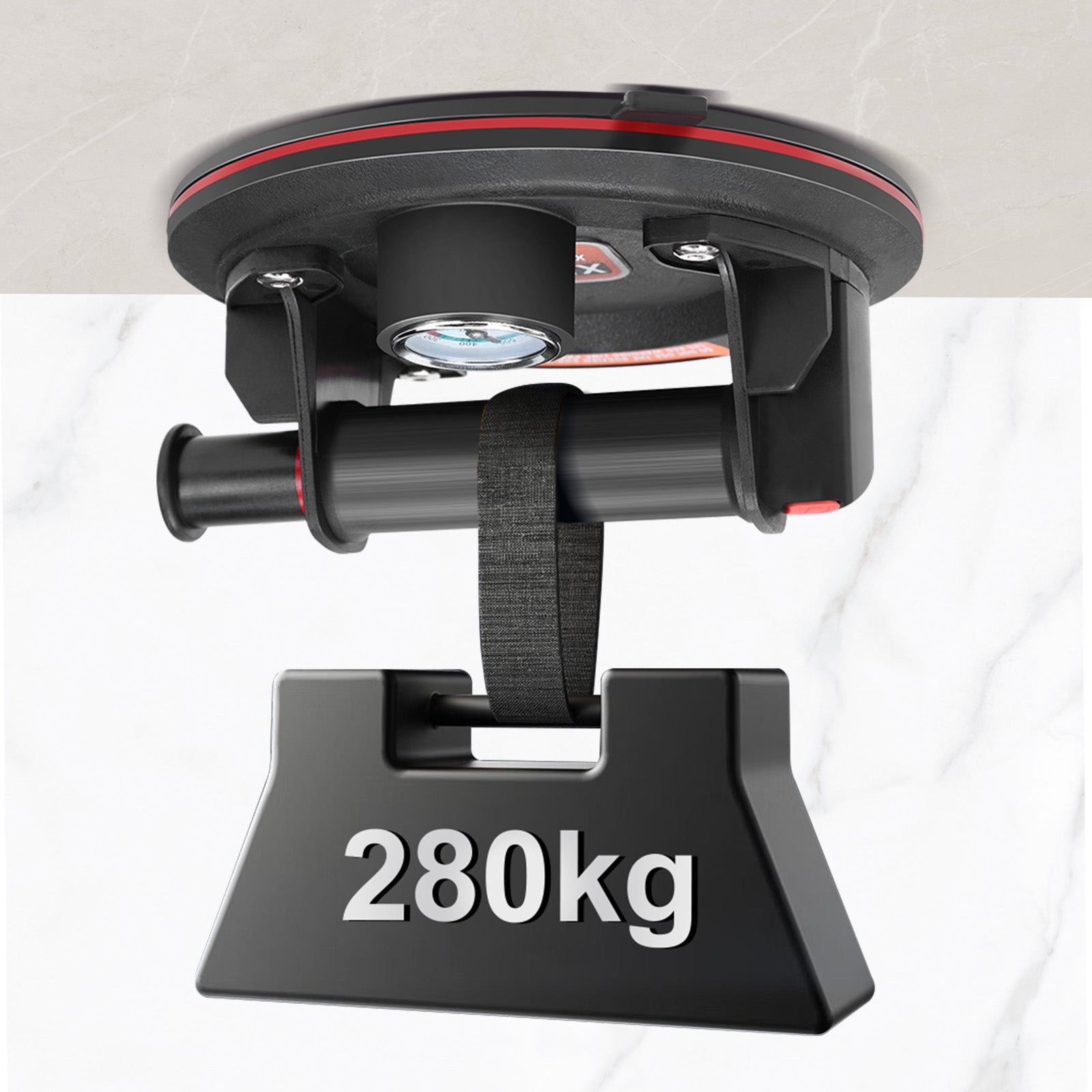 XIIW® Portable Suction Lifter with Vacuum Indicator – 8" Suction Cup, 280kg Load Capacity, Manual Pump