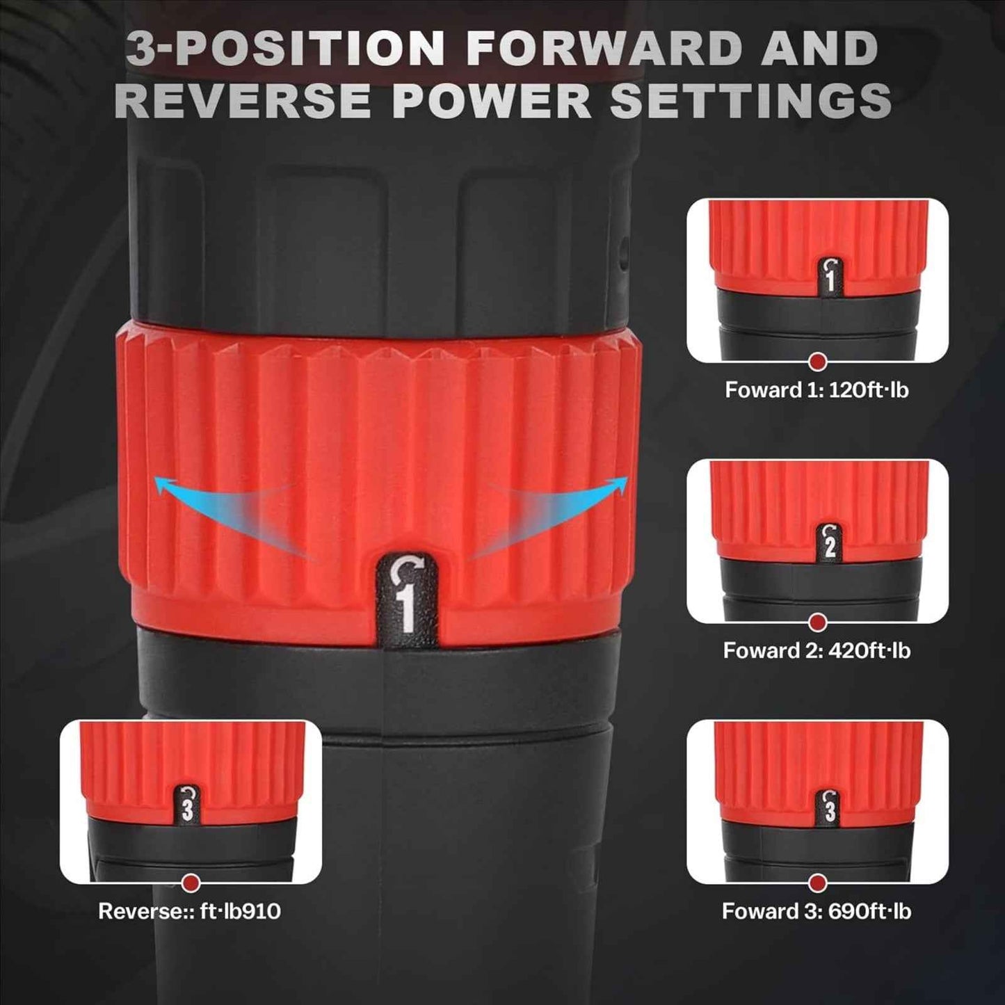 XIIW PT - 1320 Air Impact Wrench - 1/2" Twin Hammer with 910 ft - lb Torque